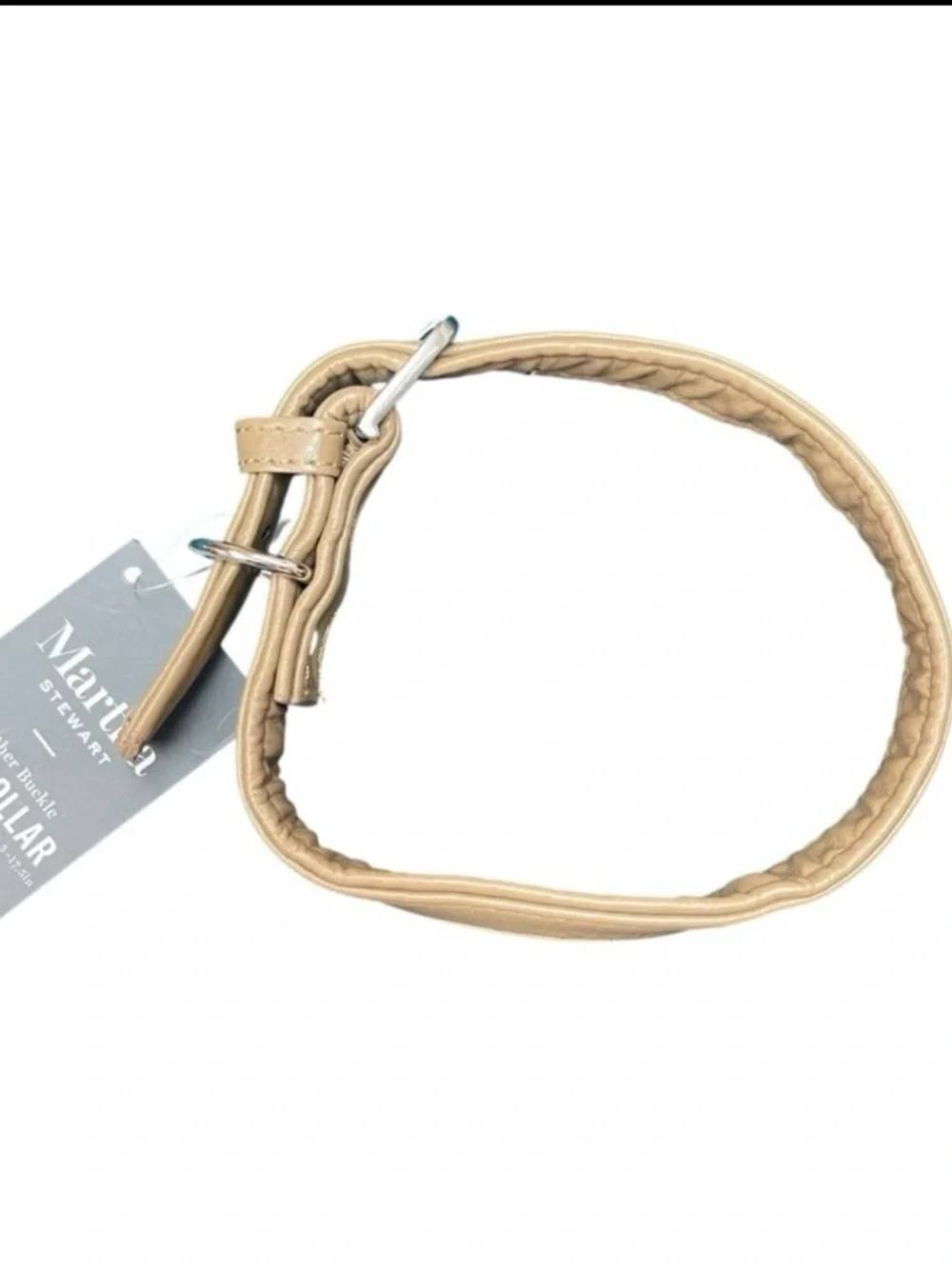 MS Vegan Leather Buckle Dog/Cat Collar Tan